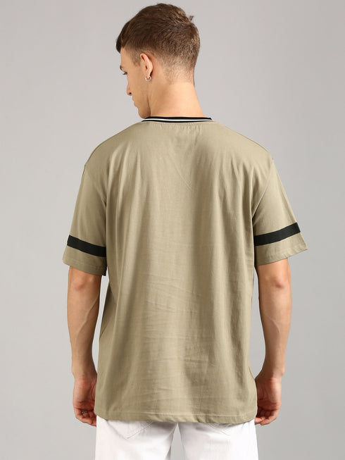 Olive Printed Oversized T-Shirt